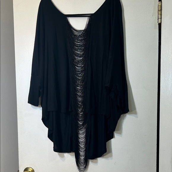 Topshop Tops - Topshop Fringe Asymmetric Tunic